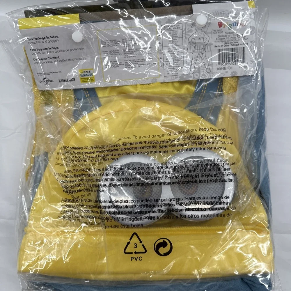 Despicable Me BOB  Holloween Costume Child Girl Small 4-6X By Disguise Minions